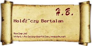 Holéczy Bertalan névjegykártya