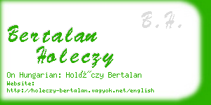 bertalan holeczy business card